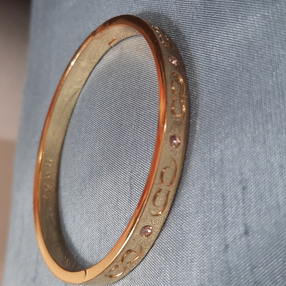 Coach Gold Engraved Bangle Bracelet - Picture 8 of 9